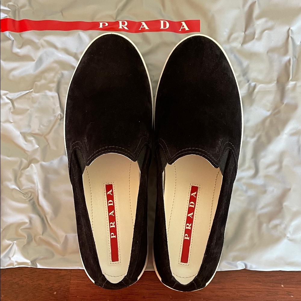 Prada Women's Black Suede Sneakers